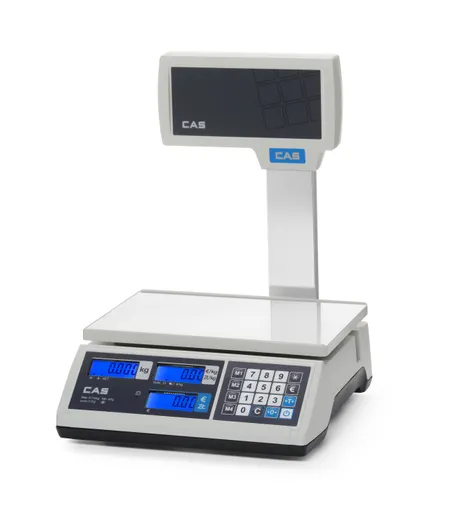 Obchodná váha (certifikovaná) so stĺpikom, 15 kg, CAS, 304x324x(H)419mm – Obrázok 5