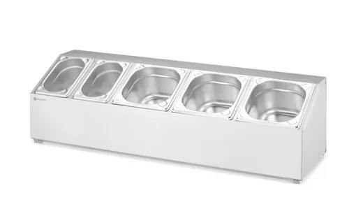 Stojan pre gastronádoby, HENDI, 5 priehradiek, 745x245x(H)215mm – Obrázok 6