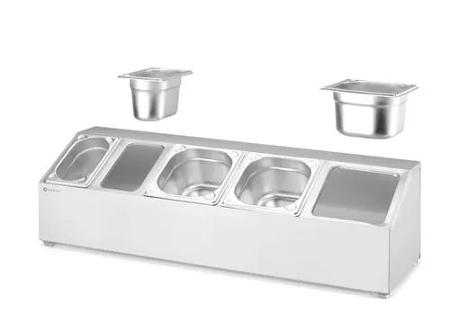 Stojan pre gastronádoby, HENDI, 5 priehradiek, 745x245x(H)215mm – Obrázok 5