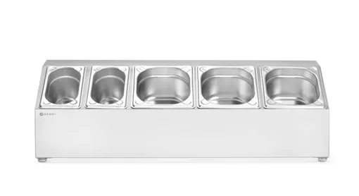 Stojan pre gastronádoby, HENDI, 5 priehradiek, 745x245x(H)215mm – Obrázok 3