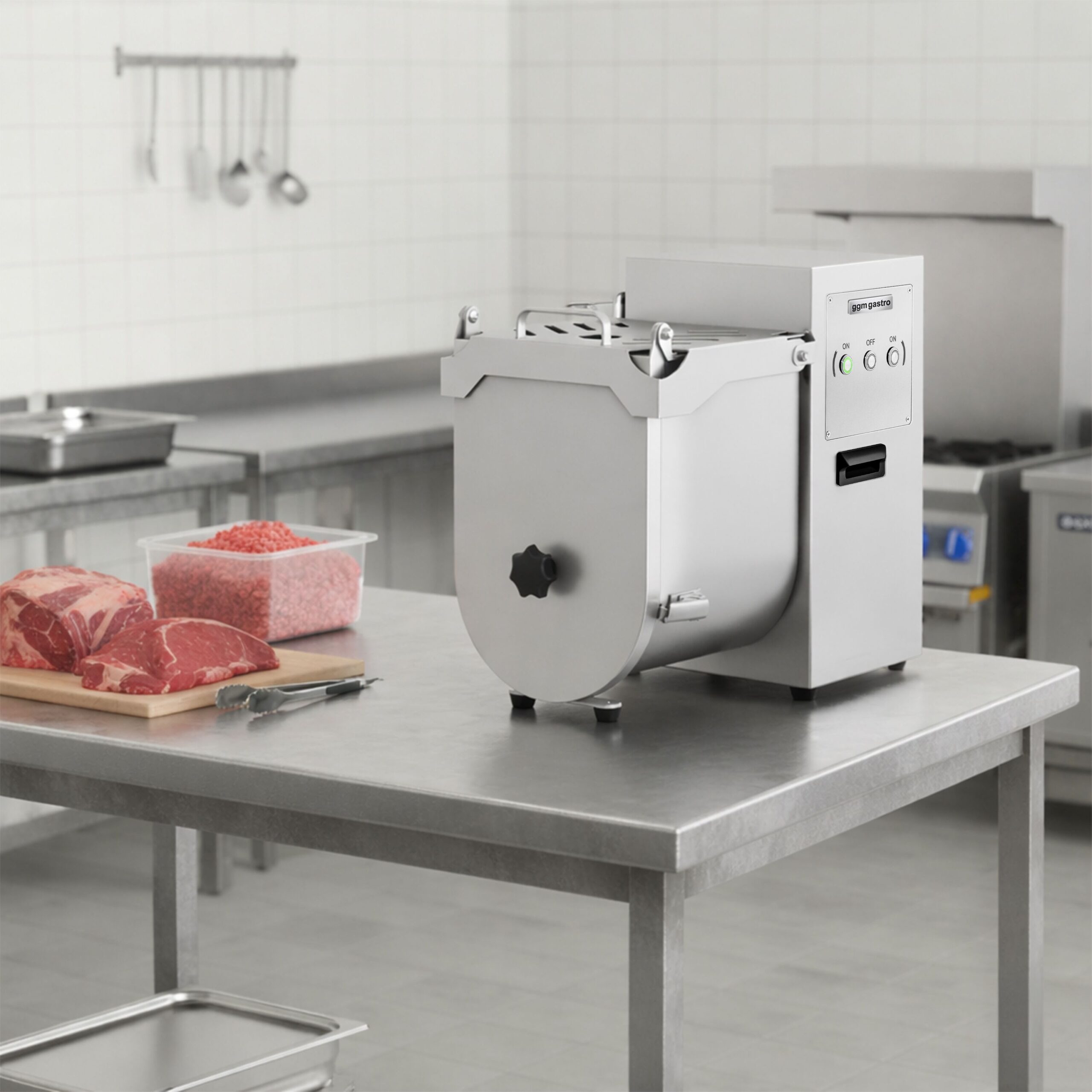 Elektrická miešačka mäsa – 30 litrov – 20 kg – 550 W – chod vpred a vzad. – Obrázok 3