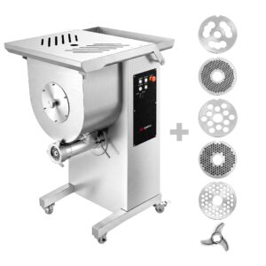 2 v 1 Elektrický mlynček na mäso – veľkosť 32 – s miešačkou na mäso – 800–1 000 kg/h – objem 42 l / 30 kg – 3 kW